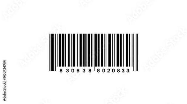 Fototapeta Photo of barcode isolated on transparent background.png