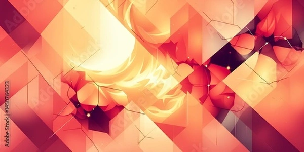 Obraz Abstract geometric design with red and orange tones creating a dynamic and modern effect