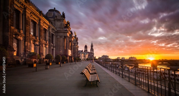 Obraz Dresden city at sunset, Germany