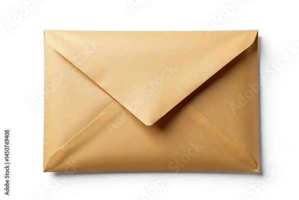 Fototapeta Sealed envelope, isolated on white background, paper, communication