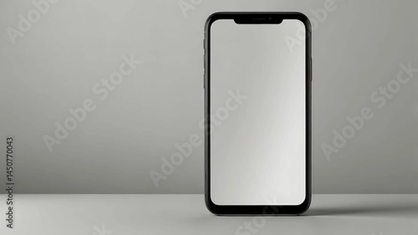 Fototapeta Photorealistic Modern Smartphone with Blank Screen – Isolated White Background