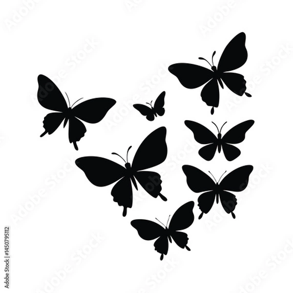 Obraz Elegant Black Butterfly Silhouette Design