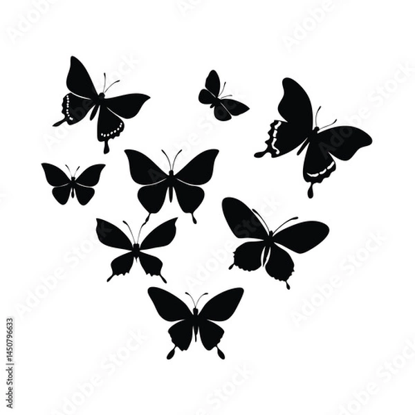 Obraz Flying Butterfly Graphic Vector Silhouette
