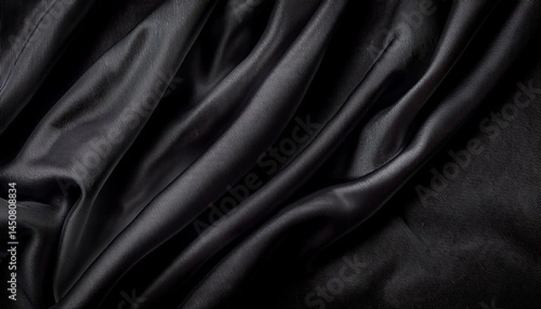 Obraz crumpled black fabric texture