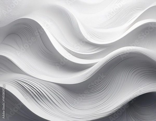 Obraz white wavy layers abstract background wave modern