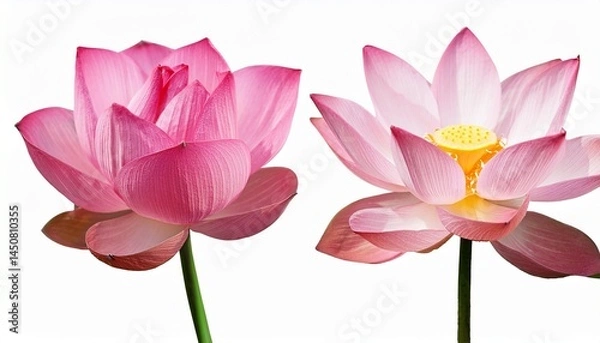 Fototapeta pink lotus flower isolated