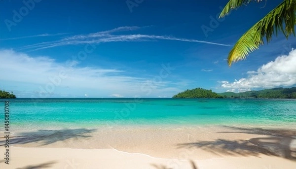 Fototapeta idyllic tropical sand beach background