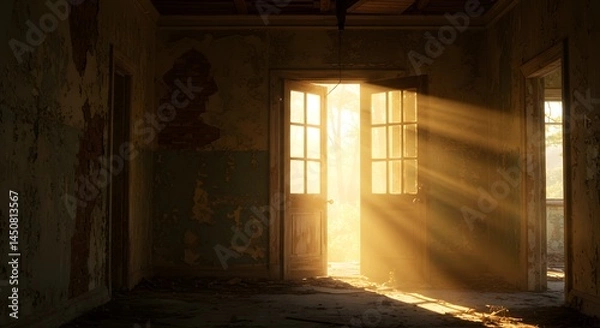 Obraz Light Through the Door: A Powerful Metaphor for Overcoming Adversity and Finding Opportunity