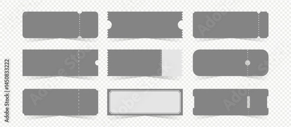 Obraz A set of ticket templates for various events in gray without background