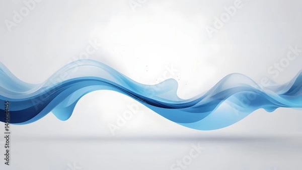 Obraz abstract blue background with smooth shining lines and white background