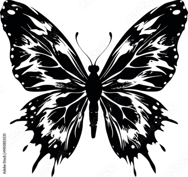 Fototapeta Butterfly With Abstract Paint Strokes Artistic Vi