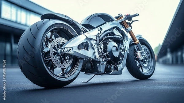 Fototapeta High-End Motorcycle Brake Disc and Caliper, Emphasis on Performance Safety