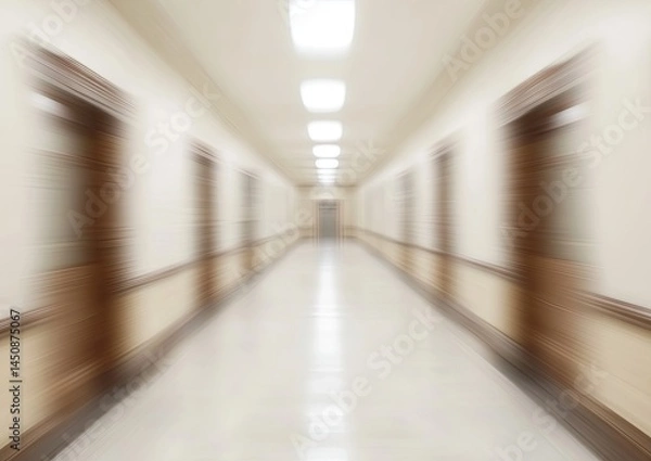 Fototapeta White and gray bokeh lights with motion blur create an abstract background for modern business office designs