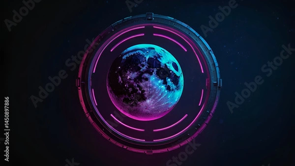 Fototapeta abstract digital background with globe