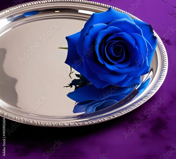 Fototapeta Enchanting Bloom: The Mystique of a Blue Rose