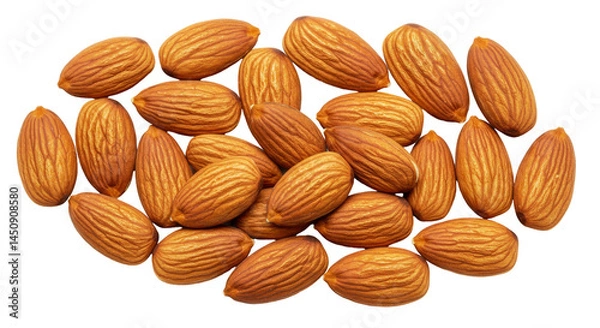 Fototapeta Dry Almonds Top View Isolated, Cutout 