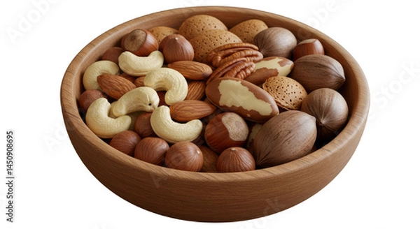 Fototapeta mix dry fruits and nuts, assorted berries with nuts in bowl isolated on transparent background , PNG 
