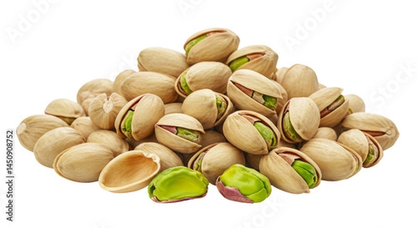 Fototapeta Pile Or Heap Of Pistachio nuts isolated on transparent background, PNG 