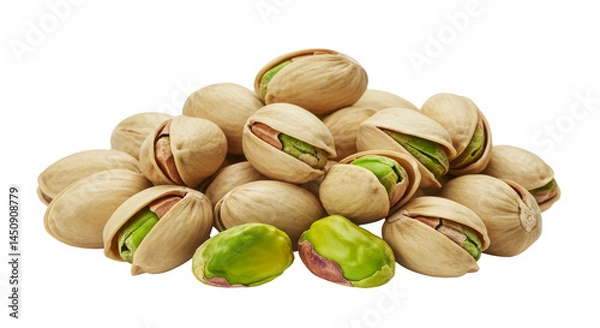 Fototapeta Pile Or Heap Of Pistachio nuts isolated on transparent background, PNG 