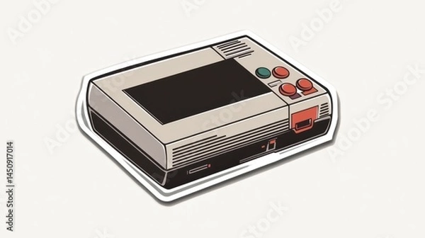 Fototapeta Retro Gaming Console Sticker: A Nostalgic Trip to the 80s