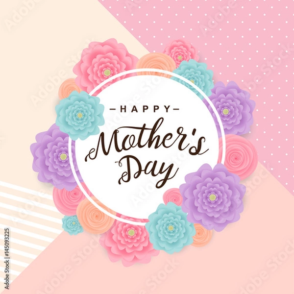 Fototapeta Happy mother's day background. Vector illustration.