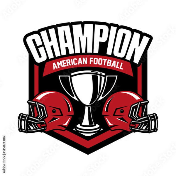 Obraz American football logo vector isolated with red colour. Rugby logo badge design. American football league labels, emblems and design element