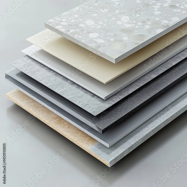 Fototapeta Stacked Building Material Samples