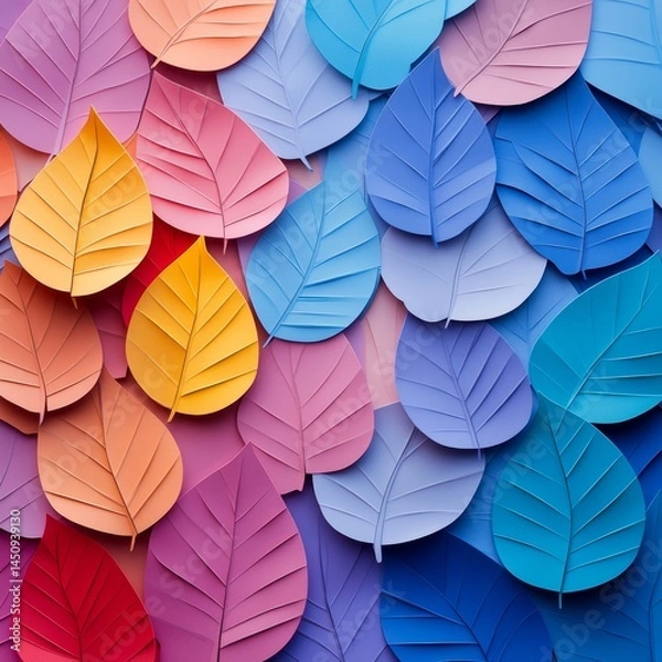 Fototapeta Abstract Colorful Paper Leaves