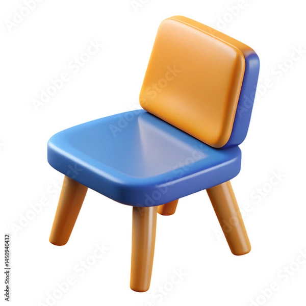 Fototapeta Colorful Chair - 3D Render with Transparent Background