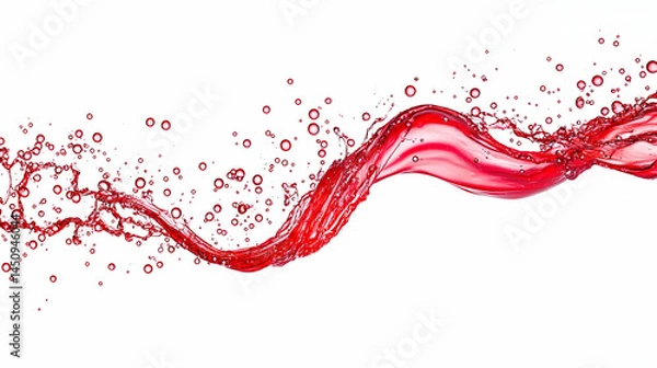 Fototapeta Red Liquid Splashing In Curving Motion
