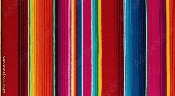 Obraz Colorful striped pattern textile background vibrant mexican blanket serape fiesta design art