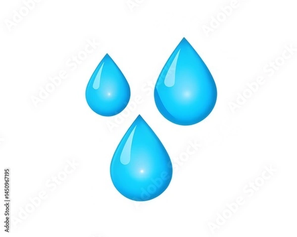 Obraz 3D Blue Water Droplets Icon
