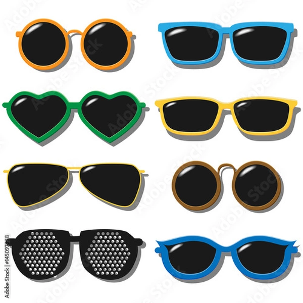 Obraz Vector Set of sunglasses.