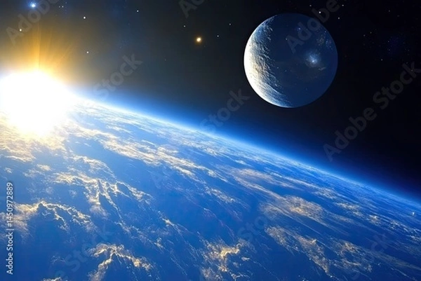 Obraz Sunrise over alien planet