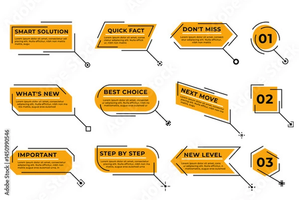 Obraz Abstract callout titles and infographic labels in modern style