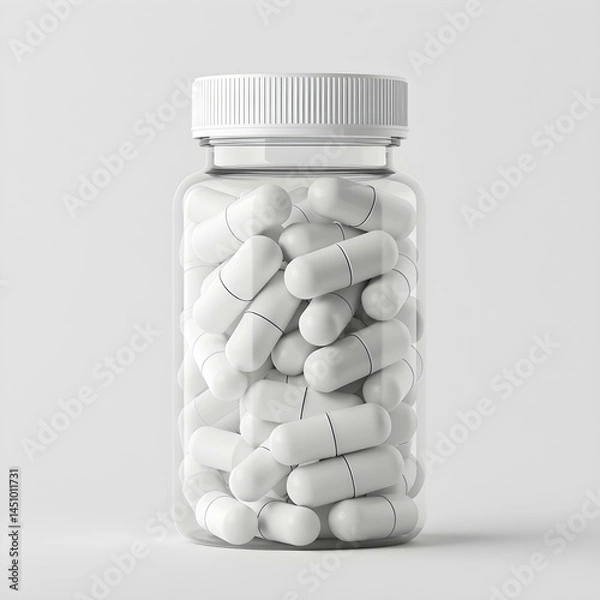 Fototapeta pills bottle image with white cap