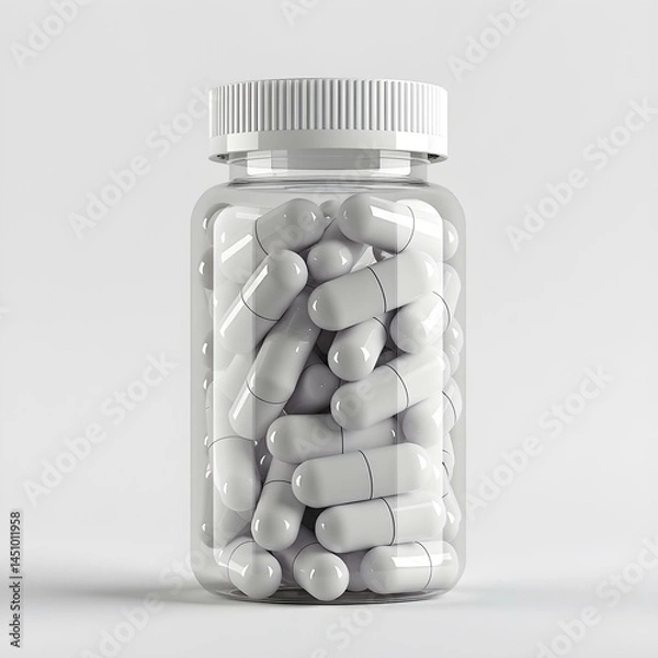 Fototapeta pills bottle image with white cap