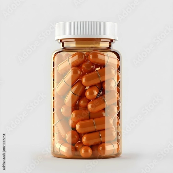 Fototapeta pills bottle image with white cap