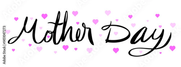 Obraz unique hand lettering Mother Day with love dot concept