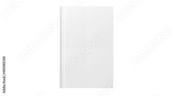 Fototapeta A simple isolated white book cover with a blank front isolated on transparent background	
