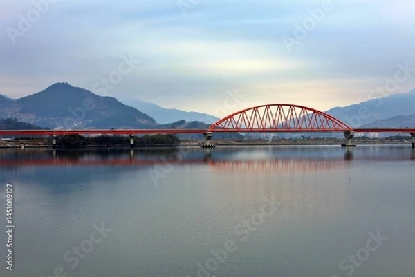 Obraz 어촌 마을 풍경, 경남 하동포구