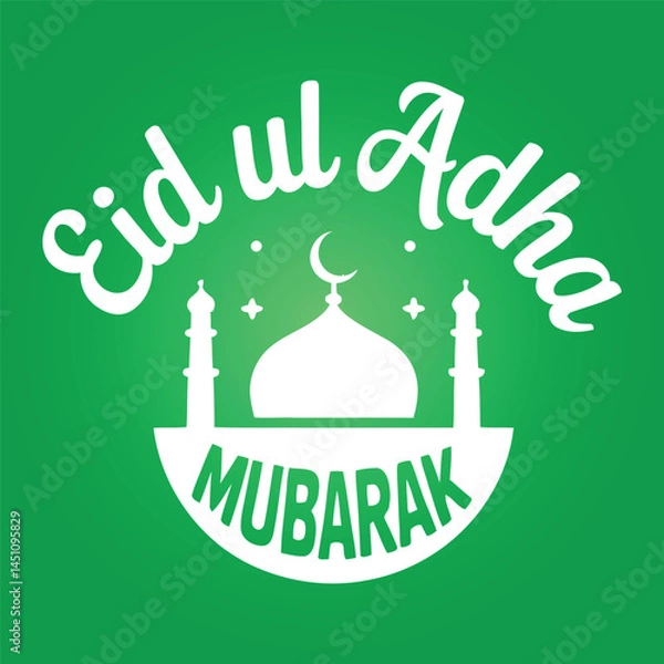 Fototapeta A simple typography of Eid Ul Adha Mubarak.