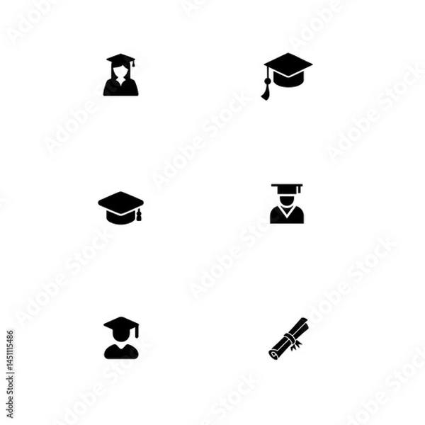Obraz Graduation icon logo flat vector design