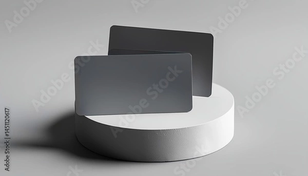 Fototapeta Minimalist business card design studio digital content modern environment close-up view branding concept for professionals