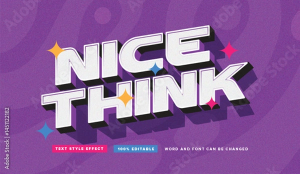 Fototapeta Text effect editable vector graphic of the nice think , perfect for movie title, poster title, banner title, etc.