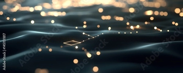 Obraz Creative Human Brain Vector with Night Lights and Bokeh Glow

