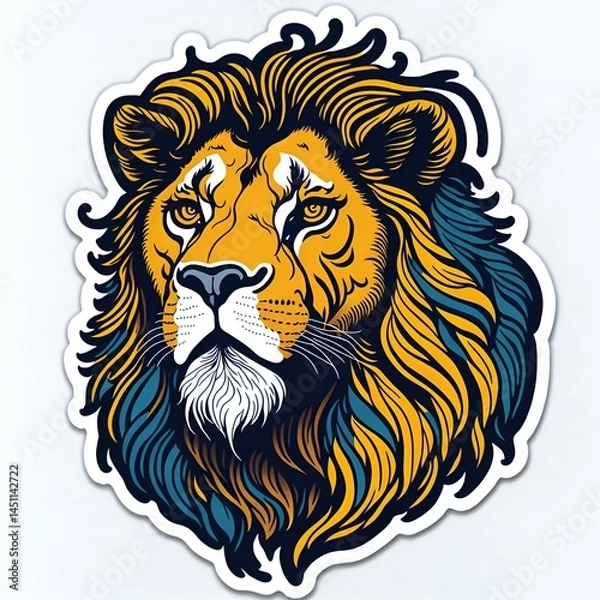 Obraz Detective Lion Sticker. Generative AI