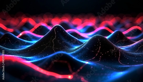 Obraz Abstract Particle Technology Dark Background