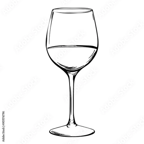 Obraz Elegant Wine Glass Vector Art