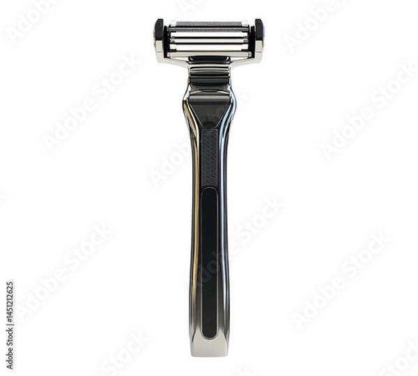 Obraz A silver razor with a black handle